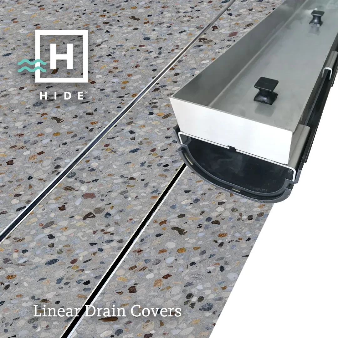 Hide Linear Drain Cover | Poured Concrete