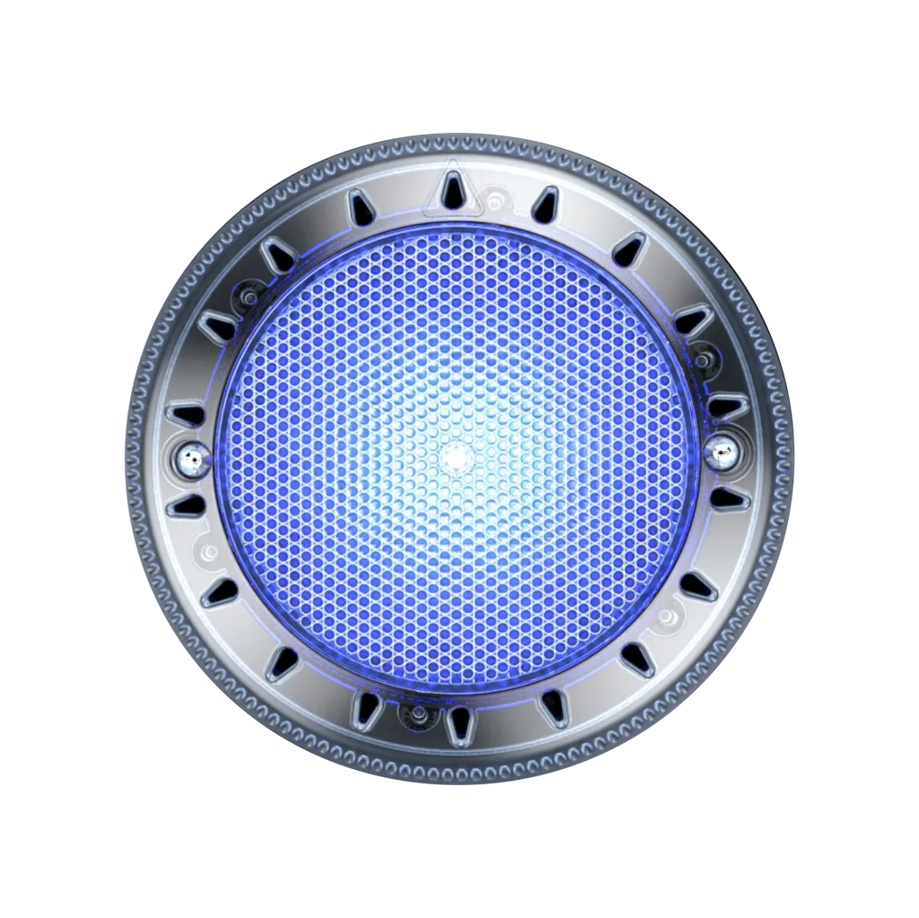 Quantum LED pool light lens close-up